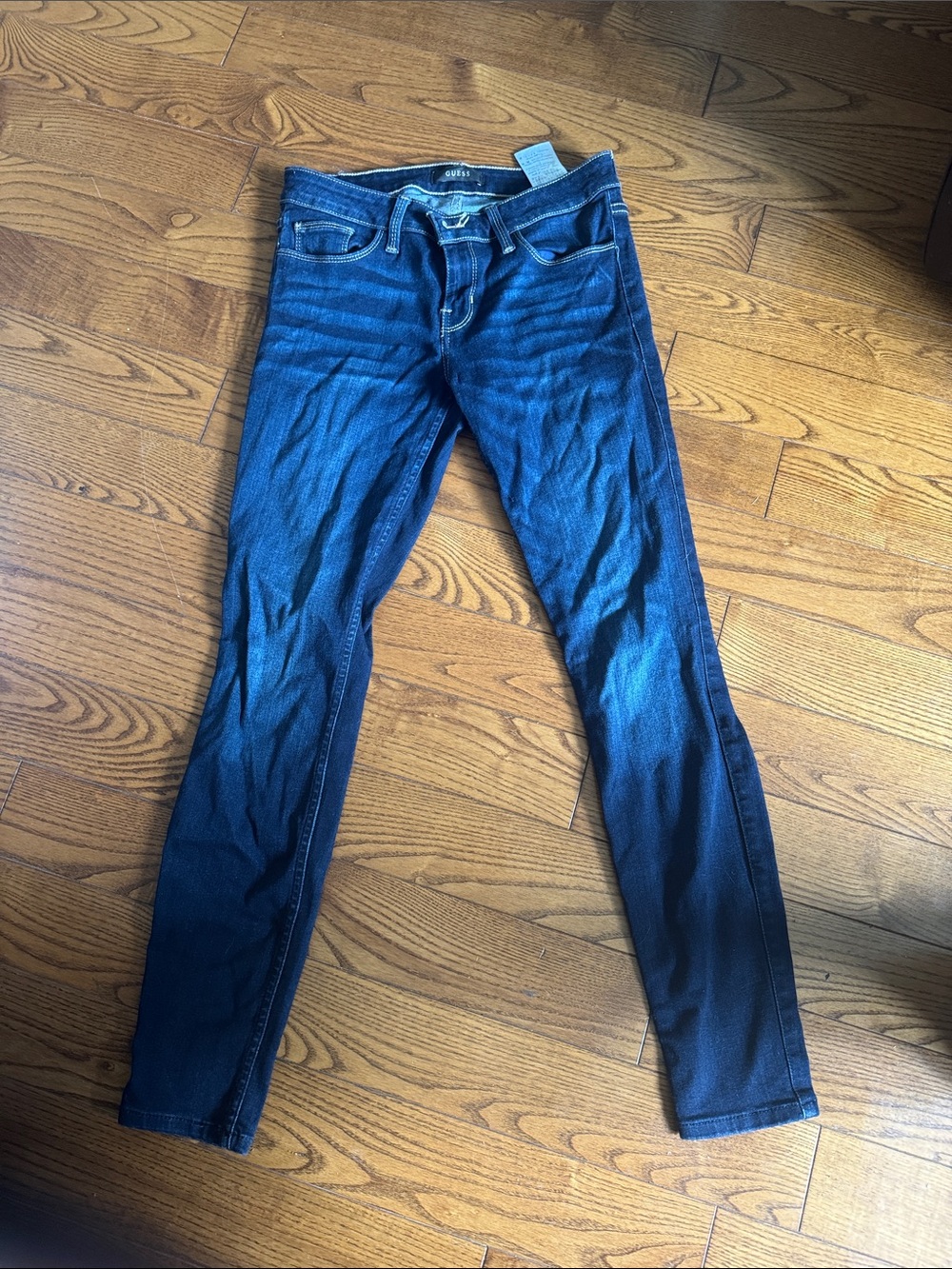 Guess Women's Skinny Jeans in Dark Blue Denim